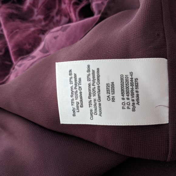 Wilfred Cranberry Velvet Floral Bouchette Dress NWT XS - Picture 8 of 8